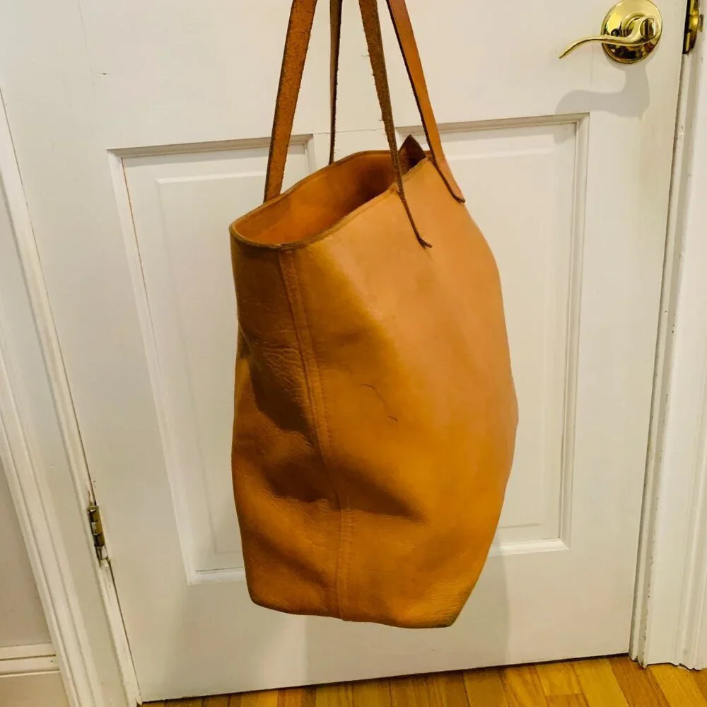 Madewell Brown Leather Zip-top Transport Tote Bag XL size - Picture 14 of 16